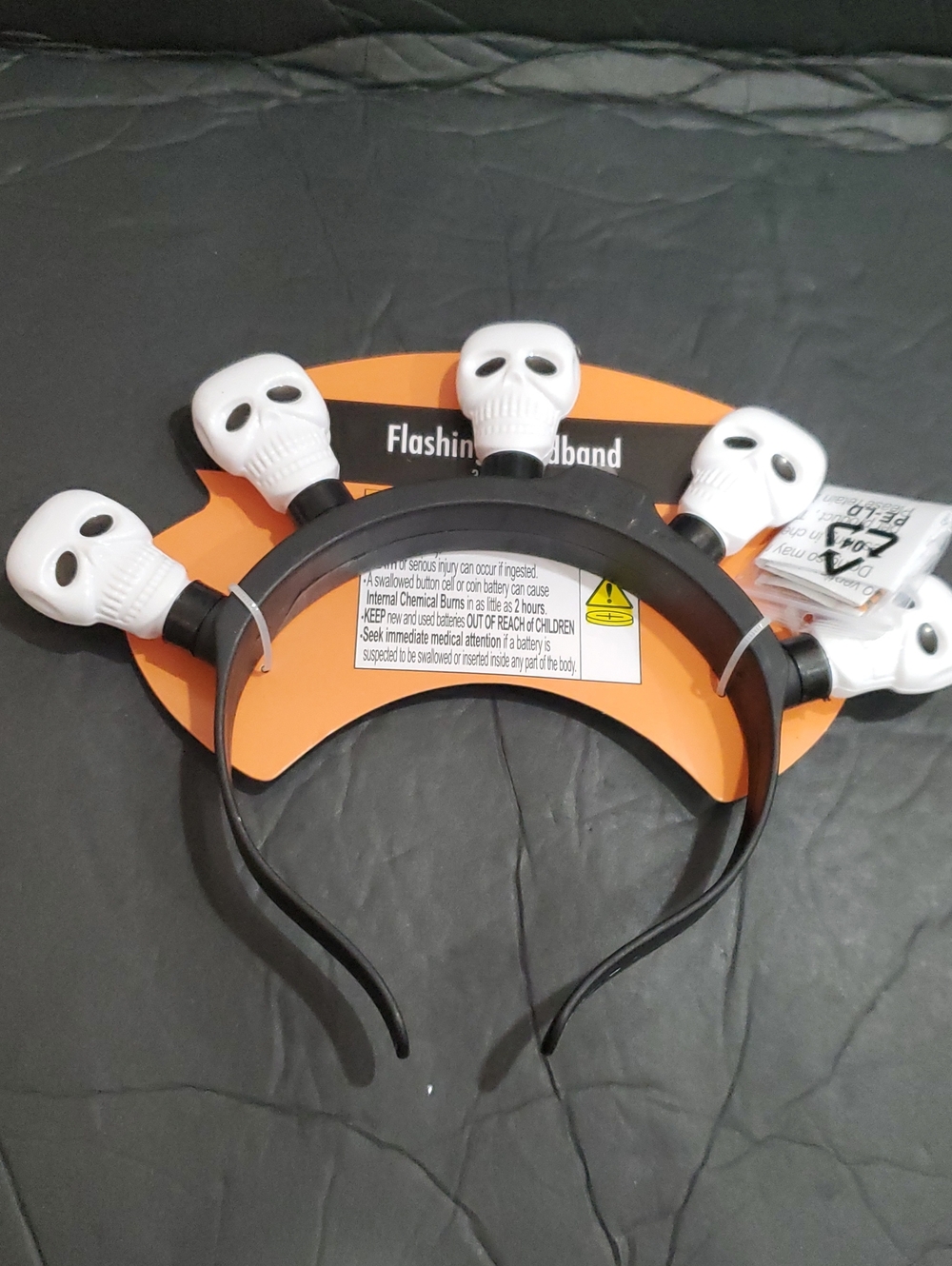 White skull flashing headband brand new